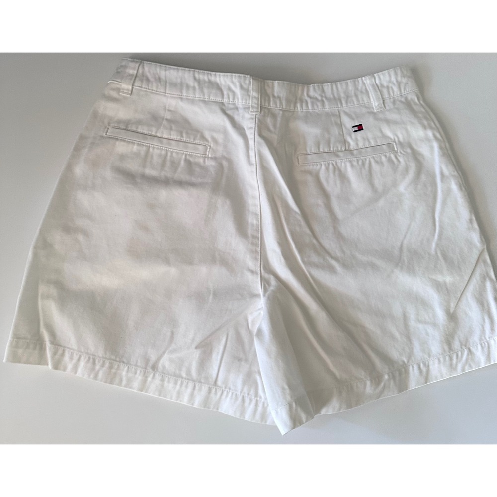Tommy Hilfiger Womens Chino Shorts Bundle Size 12 Pleated Khaki White Cotton 2Pk - Picture 7 of 10
